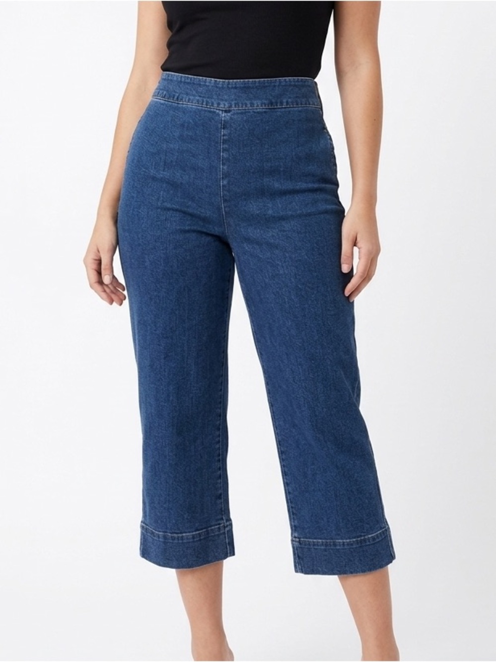 LAUREN RALPH LAUREN JEANS Denim High Waisted Capri Crop Jeans Retro Sz 12 *Flaw